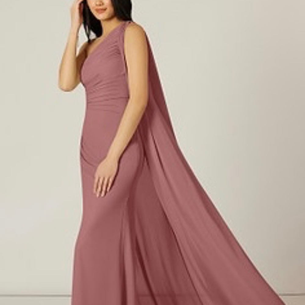 NWT - Azazie Lydia One Shoulder Dress in Vintage Mauve Sz A10 - Picture 3 of 15